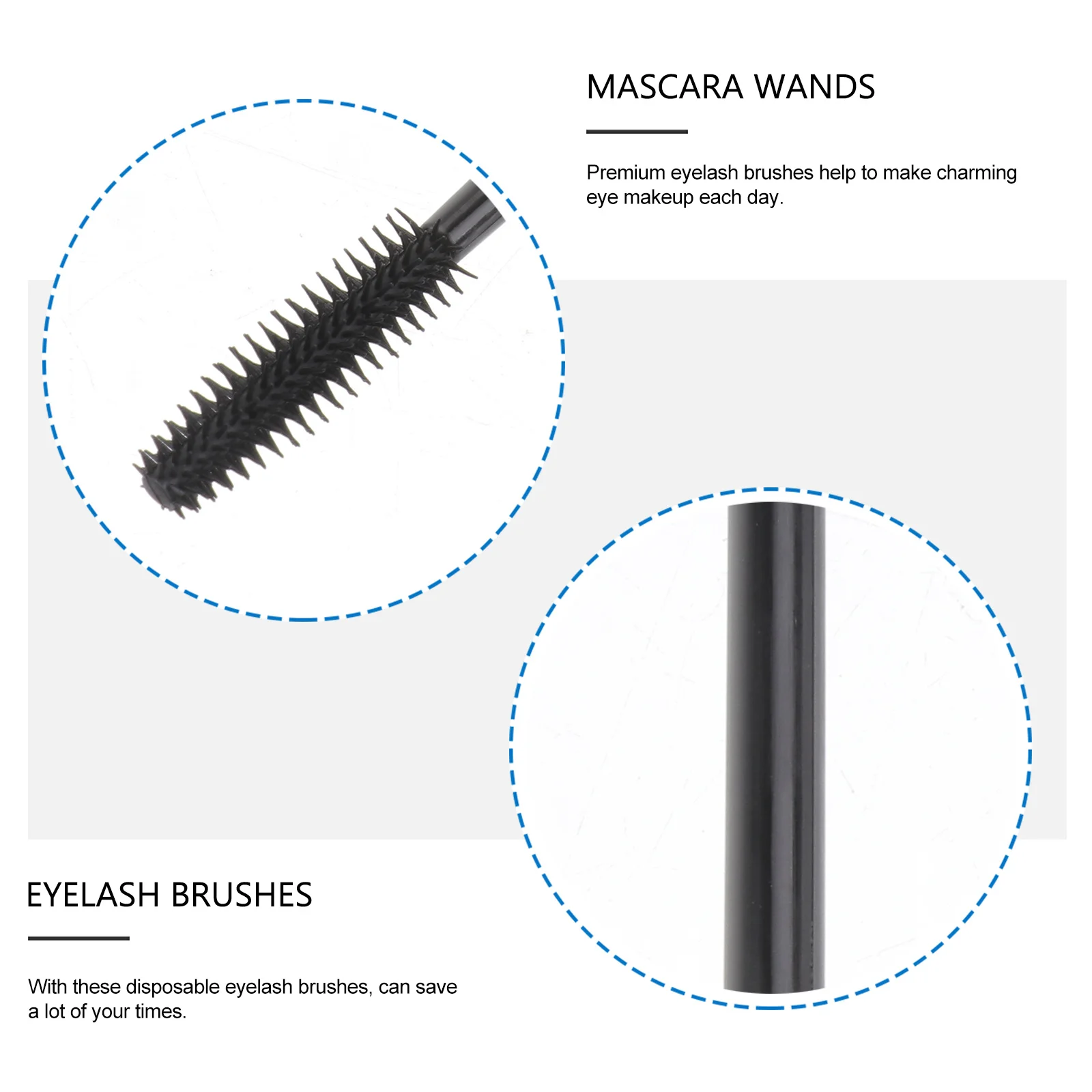 

50Pcs Disposable Eyelash Brushes Plastic Handle Nylon Bristles Perfect for Makeup Professional Beauty Salon Mascara Wands