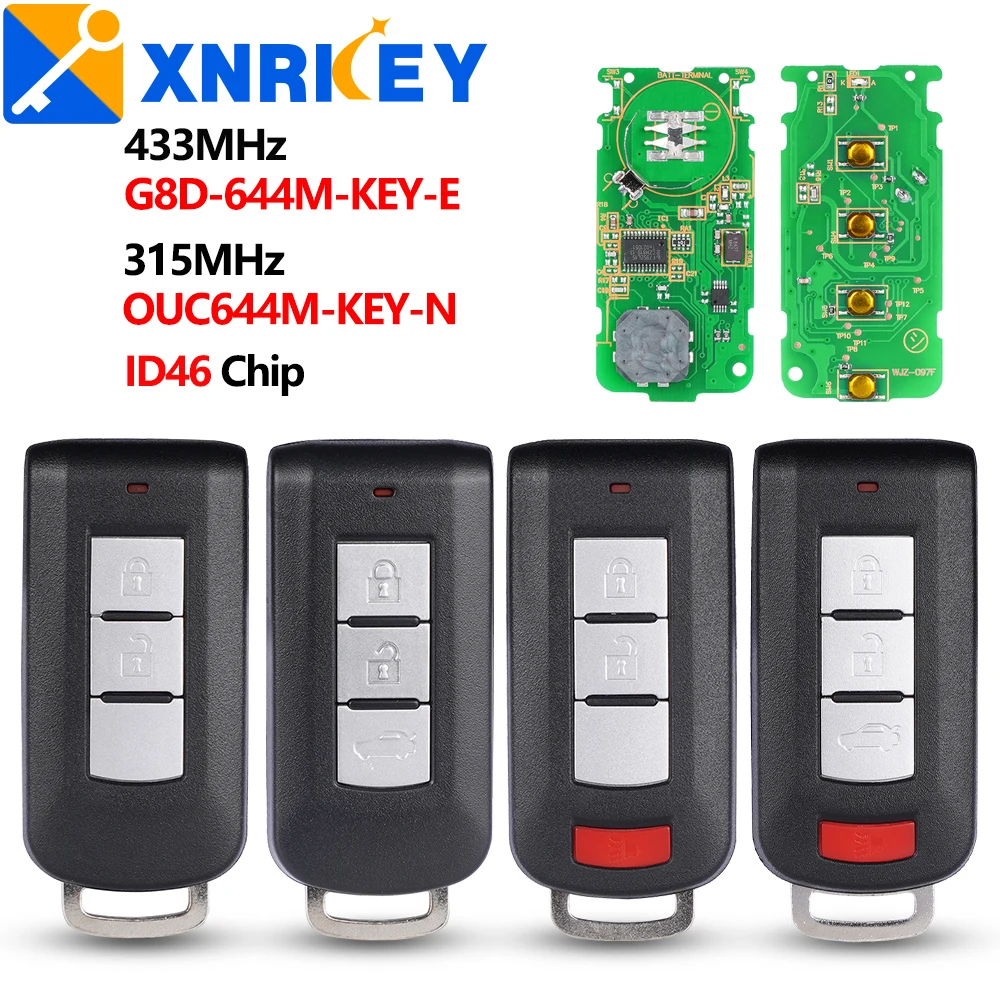 XNRKEY-tarjeta de promoción para Mitsubishi OUC644M-KEY-N/G8D-644M-KEY-E, ID46, PCF7952, Lancer, Outlander, Galant, Pajero, Shogun