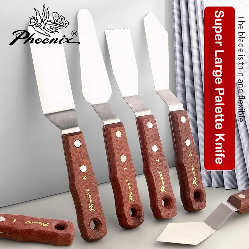 Paleta de pintura grande, cuchillo, espátula de acero inoxidable, suministros de arte para mezclar colores para óleo, acrílico, lienzo, pintura de acuarela, 1 ud.