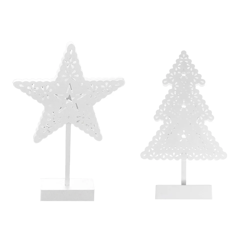 

2 PCS Christmas Tree Night Lights Bedside Bedroom for White Decoration Lamp Desktop Love