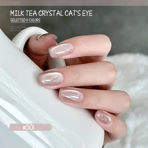 Imagen 2 del producto 12ML 1-16 Uds. Esmalte de uñas de Gel con imán de ojo de gato rosa desnudo uñas de otoño uñas marrones blanqueamiento cuentas de vidrio pegamento para uñas suministros de uñas