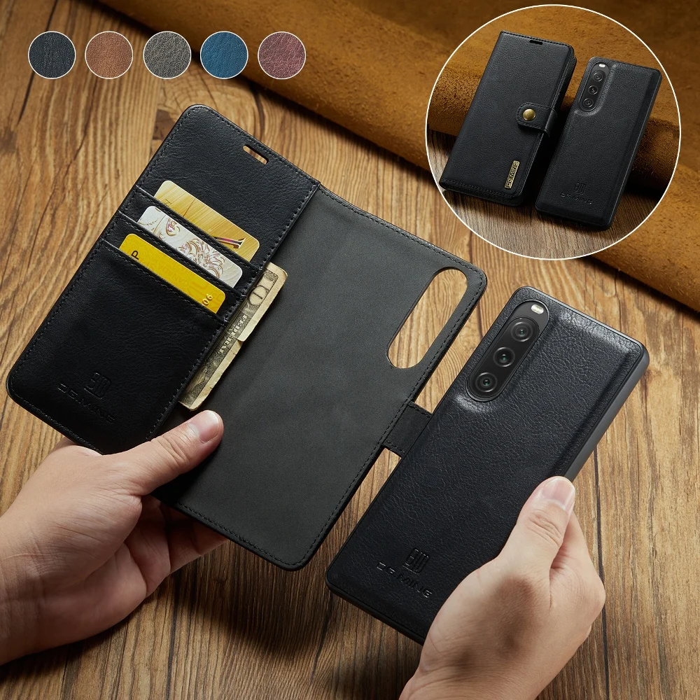 Removable Magnetic Flip Wallet 2 in 1 Phone Cover For Sony Xperia 10 V/Xperia 5 V/Xperia 1V Mobile Phone Protective Case