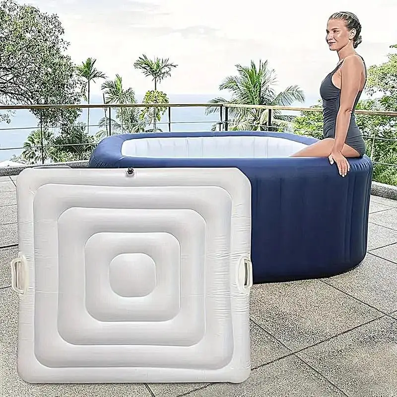

Portable Hot Tub Cover Square Insulated Hot Tub Cover Sun Protection Foldable Energy Saving Bathtub Lid For Home Indoor Outdoor