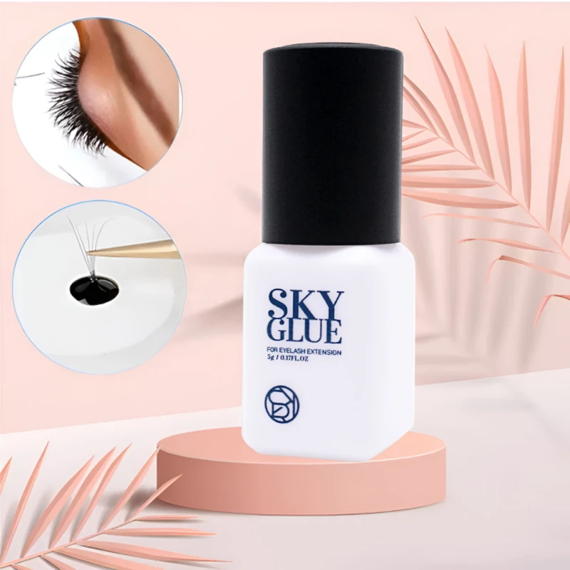 

5/10 Bottles Sky Glue Black Cap Eyelash Extensions Glue Sky S Plus Type Adhesive Original Korea 1s Dry Time 6-7 Weeks Strongest