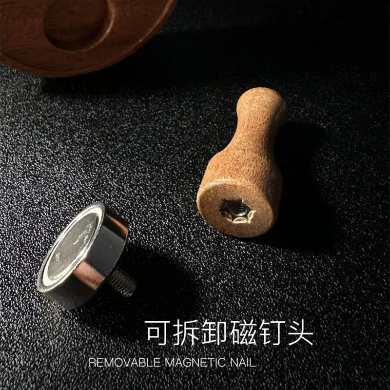 Espresso-Puck-Sieb mit Magnet und Holzgriff 51/53/58mm Edelstahl-Kaffeefilternetz Magnetisches Extraktionswerkzeug – Detail 5