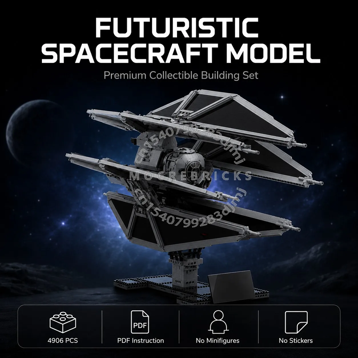 MOC 4506PCS Space Fighter Building Blocks Ultimate Collector Deep Space Spaceship Bricks Model DIY Technical Toys Christmas Gift