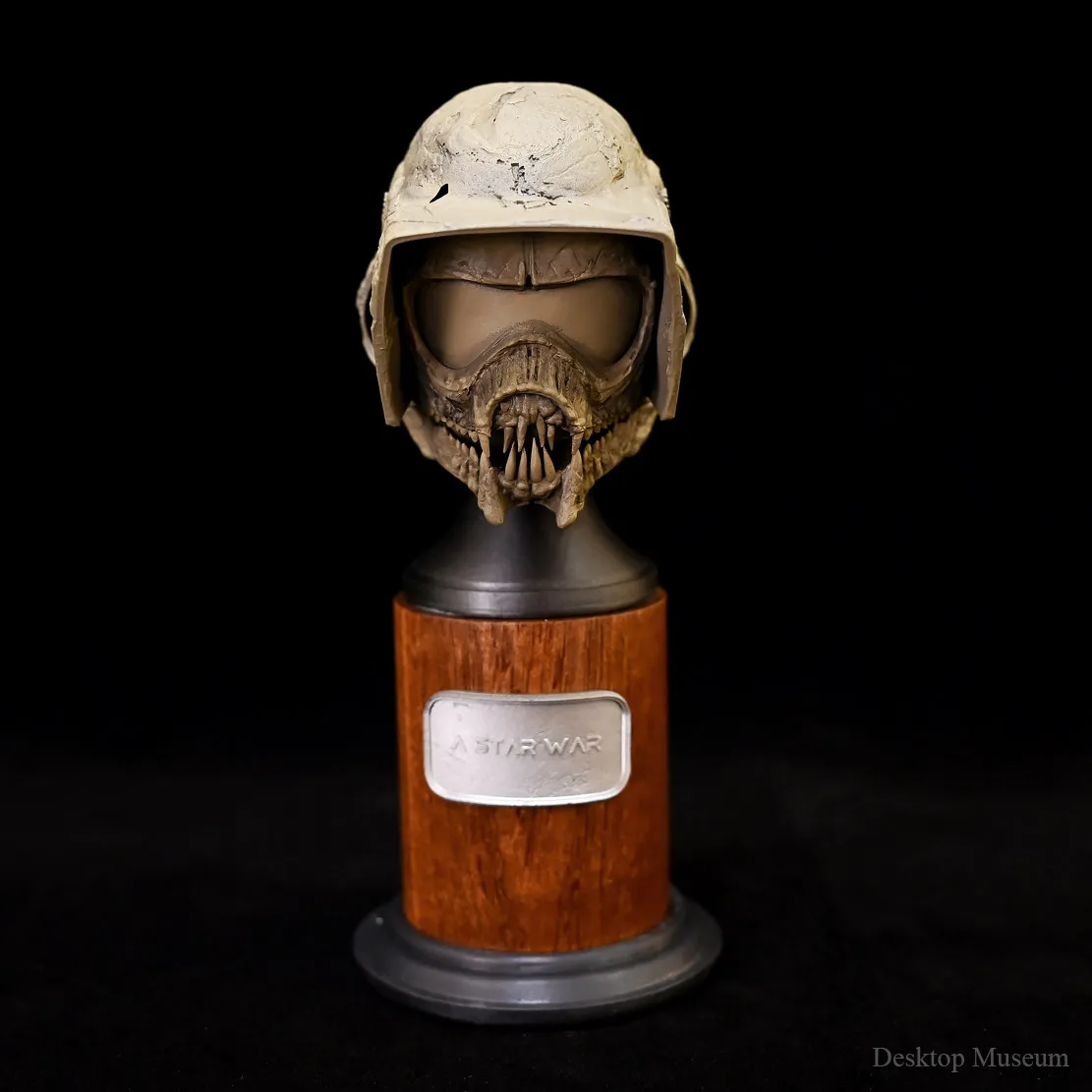 Demon Warrior Helmet 160mm Hand-Painted Resin Statue Evil Empire Desk Decor
