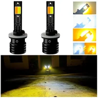 880 881 H27 H1 H3 H7 Tricolor blanco amarillo estroboscópico 9006 HB4 HB3 9005 H11 H8 5202 H16 COB luces antiniebla bombilla LED coche DRL 3000LM