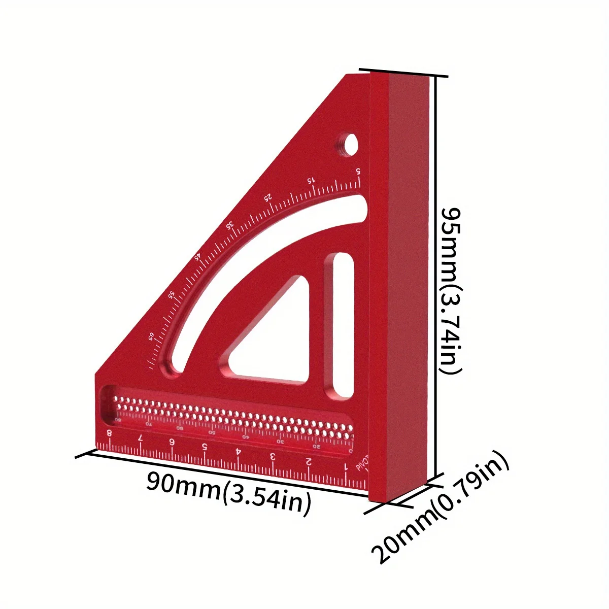 Multi-Angle Measuring Ruler Aluminum Woodworking Square Protractor,Precision Accurate Mini Carpenter Square,Miter Triangle Ruler