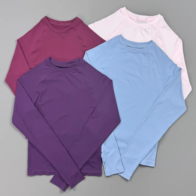 Women Raglan Long Sleeve Workout Top with Thumb Holes Crew Neck Fit Soft Breathable Stretchy Gym Running Yoga Athletic Shirts