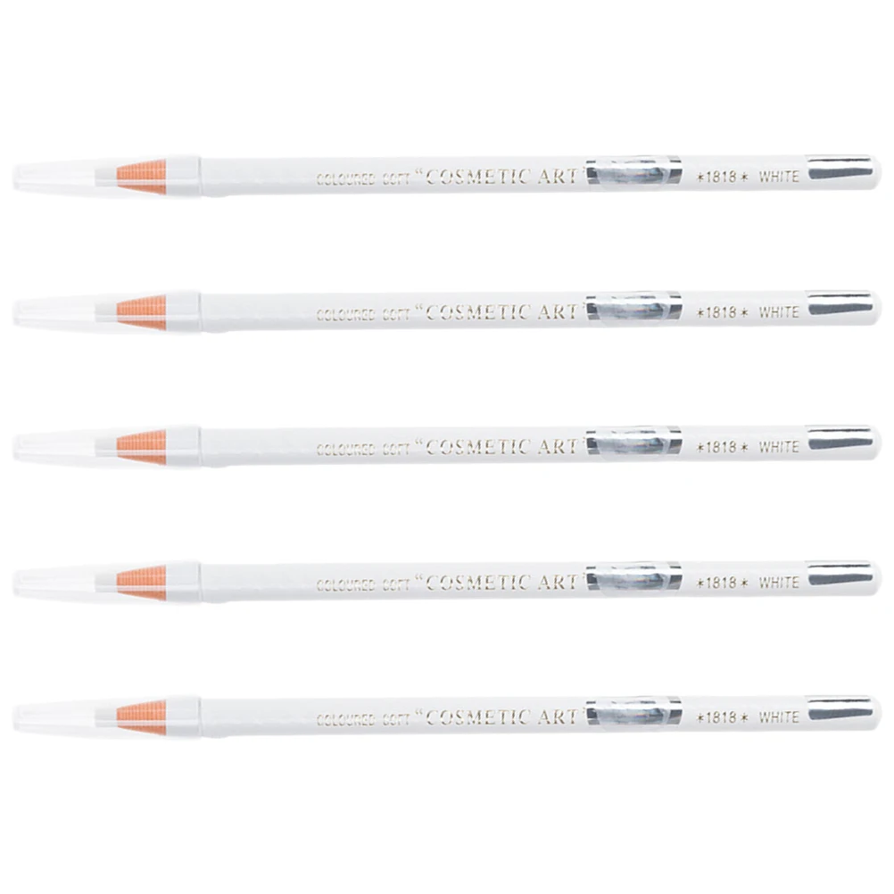 

5 pcs White Eyebrow Pencil Waterproof Long Lasting Matte Smooth Women Makeup Brow Pen Non Smudge Easy Eyebrow Pencils