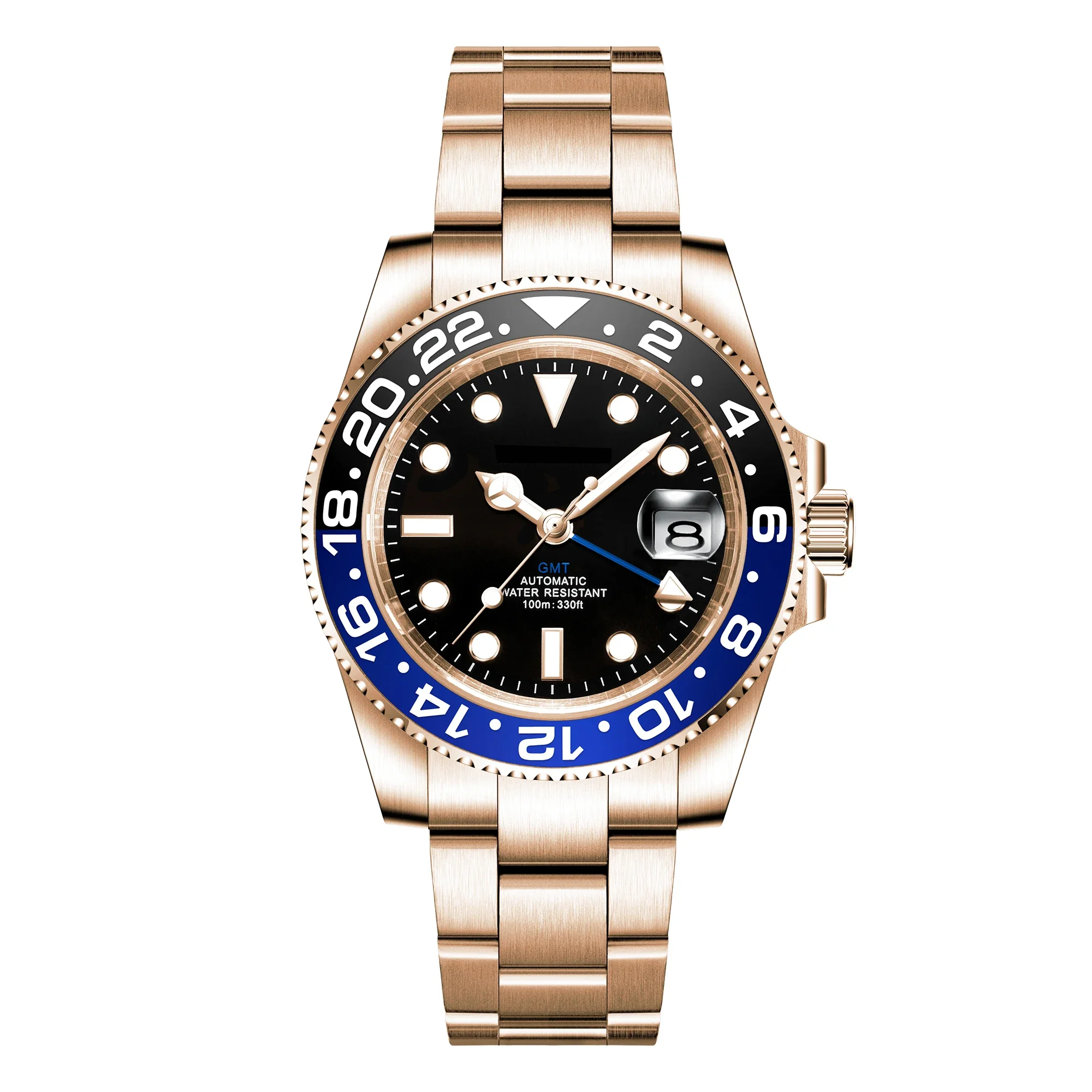 40 مللي متر شعار مخصص للرجال NH34 ساعة فاخرة أوتوماتيكية ساعات المعصم الميكانيكية اليوبلي حزام GMT ساعة العلامة التجارية الأعلى الياقوت Glas