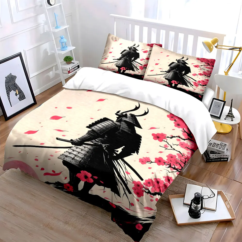 

"Samurai Theme Art Set for Decor" Exquisite three-piece bedding set gift for kids and adults
