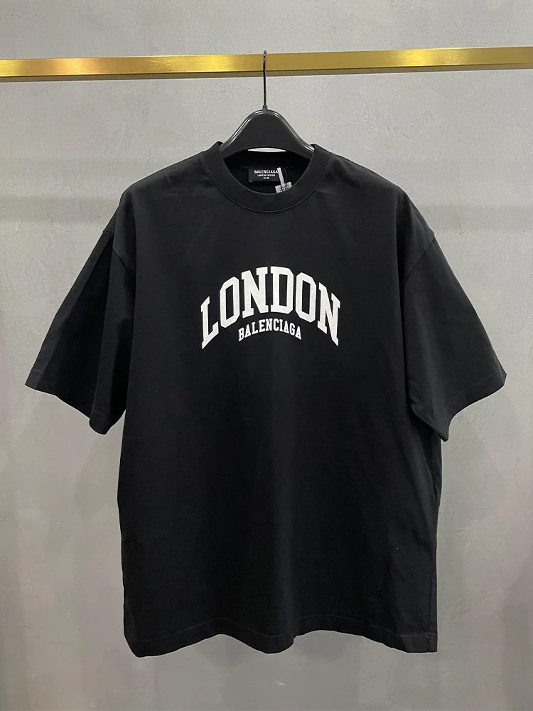 

UNISEX Fashion Luxury Brand London Letter Print Men's Short Sleeved T-shirt Oversized Pure Cotton High-quality Leisure Vacation
