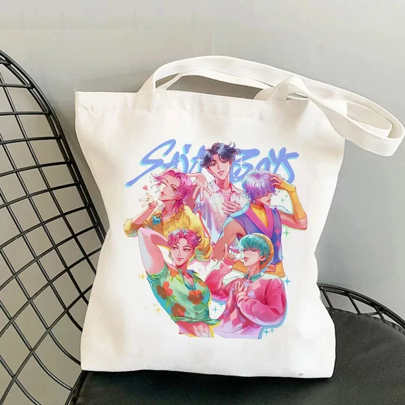 

K Pop Demon Hunters Women's Shoulder Bag Fashion Canvas Bags Cute Tote Bags Kawaii Printed Handbag Shopping Bags Birthday Gifts
