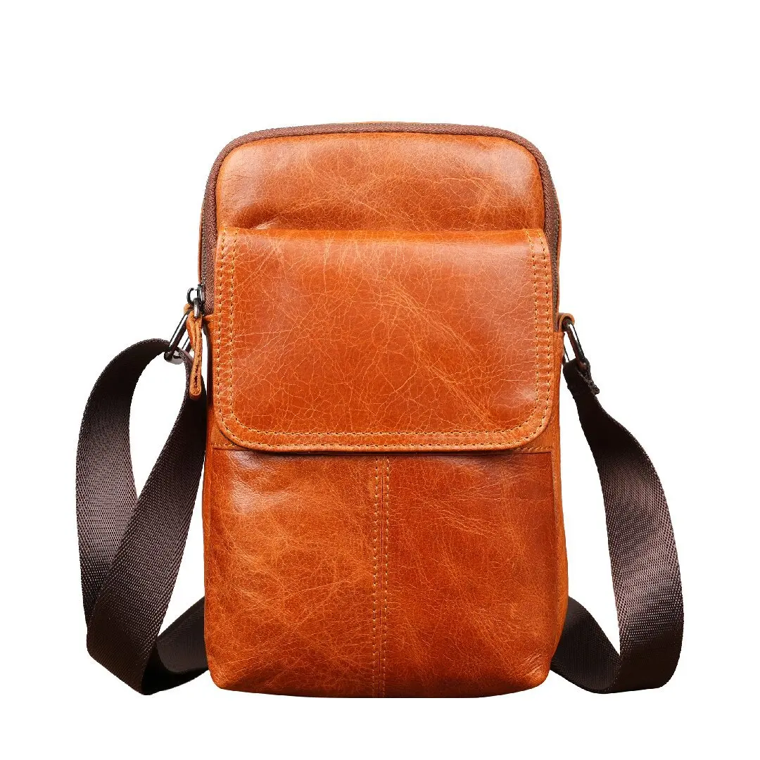 3029 New Men's Shoulder Crossbody Leather Backpack Outdoor Satchel Portable Storage Business Travel