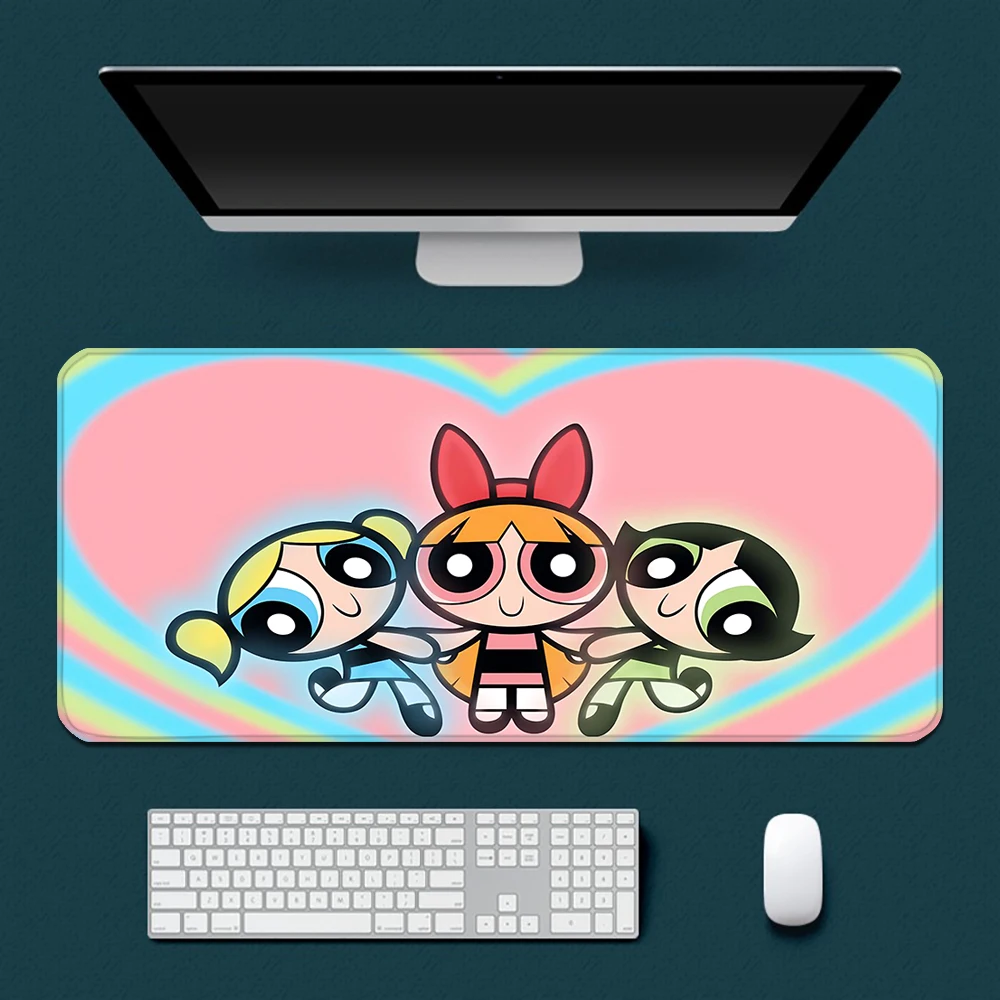 

Cartoon Powerpuffs Girls Mousepad HD Printing Computer Gamers Locking Edge Non-slip Mouse Pad XXL90x40cm Keyboard PC Desk Pad