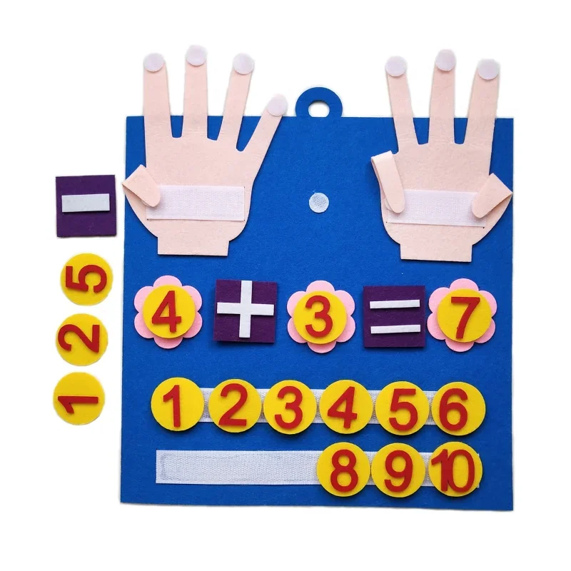 

Kid Montessori Toys Felt Finger Numbers Math Toy Children Counting Early Learning For Toddlers Intelligence Develop 30*30cm