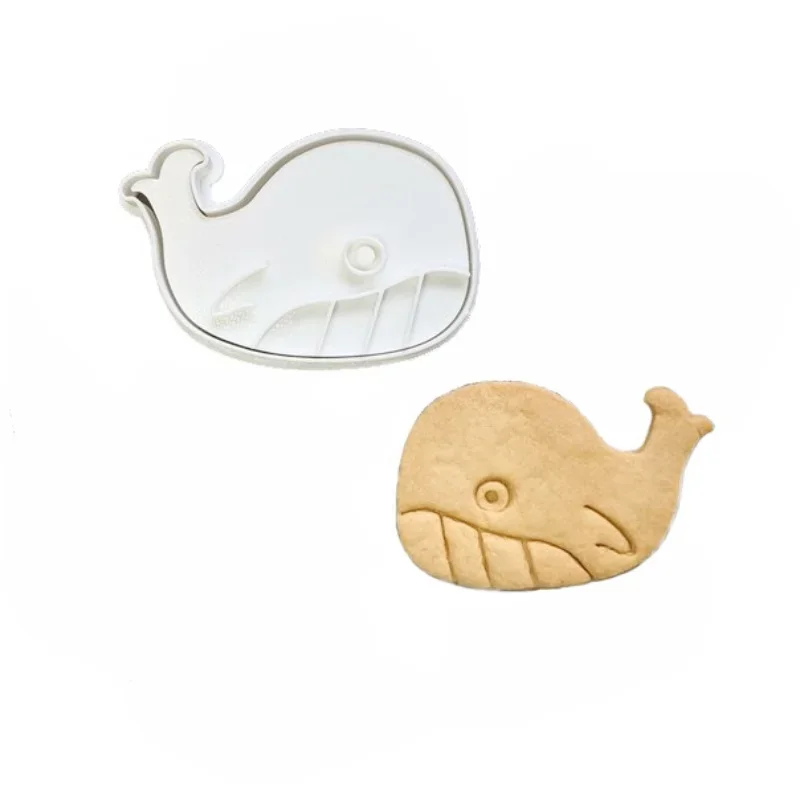 Sea World Whale Fondant Frosting Cookies Mold Home Parent-Child 3D Ocean Whale Shark Shell Pattern Cookie Mould Biscuit Cutters