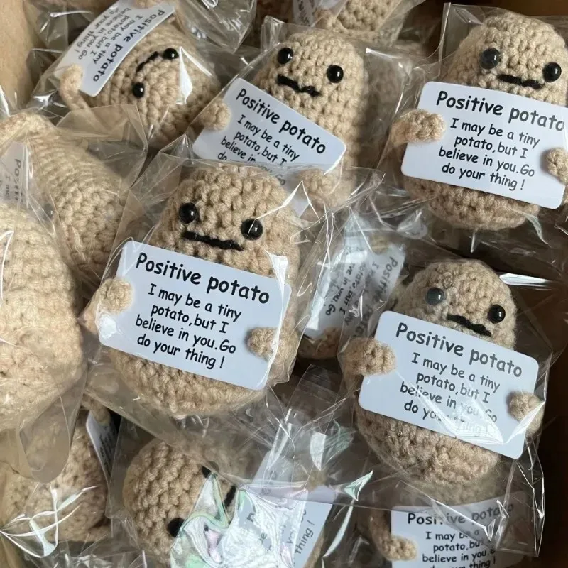 2026 latest models handmade knitted crochet doll pocket hug positive energy plush toy - funny emotional avocado bee turtle duck