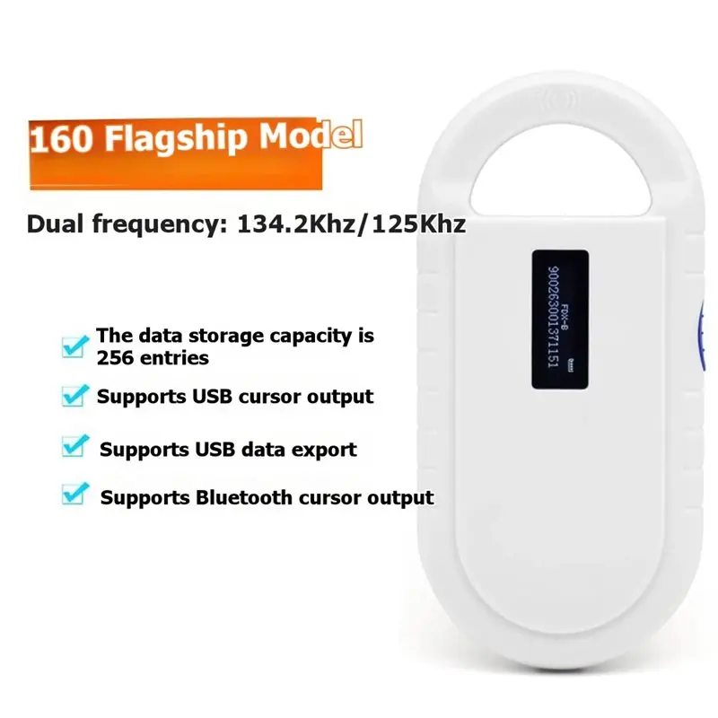 

【NEW 2026】Animal ID Transponder Scanner RFID Reader USB Bluetooth Microchip Pet Scanner OLED Display ISO11784/11785 For Cats Dog