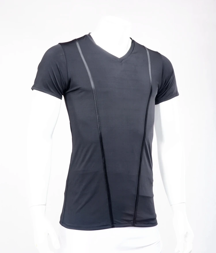 

National Standard Dance Front V-neck Men's Training Suit Modern Top