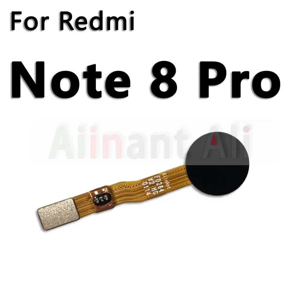 Сканер AiinAnt для Xiaomi Redmi Note 8 8T Pro Plus Prime Home Button, гибкий кабель для сканера отпечатков пальцев и идентификации по внутренней