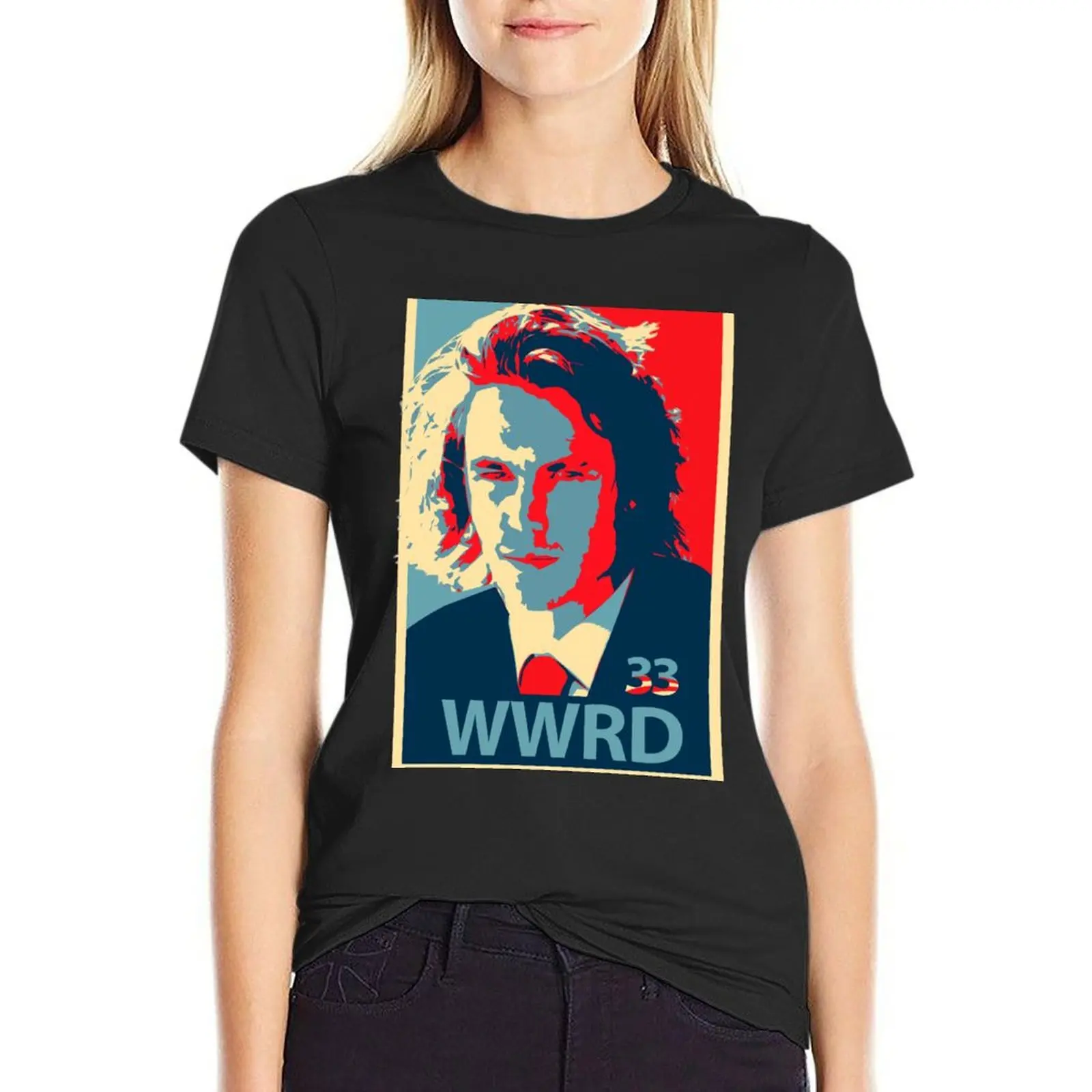 

What would Riggins do T-Shirt graphics aesthetic clothes black t-shirts for Women