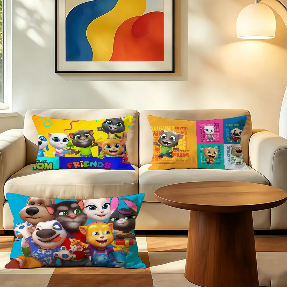 T-Talking T-Tom and F-Friends cushion cover Polyester Pillowcase Sofa Living Room Cushion Cover Bedroom Bedside or Home Decor