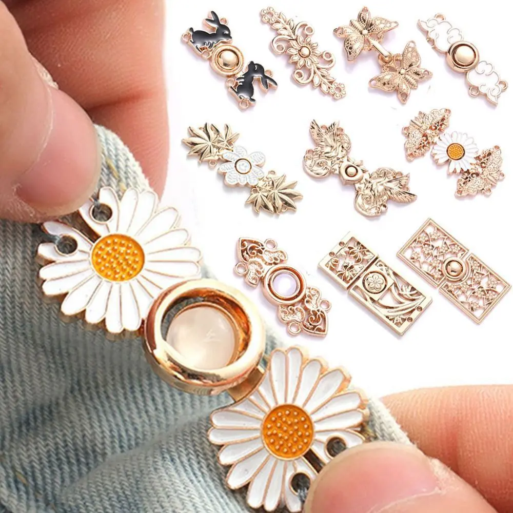 New Clothing Accessories Waist Closing Button Metal Pins Removable Tighten Waist Button Adjustable Detachable Waist Clip Women