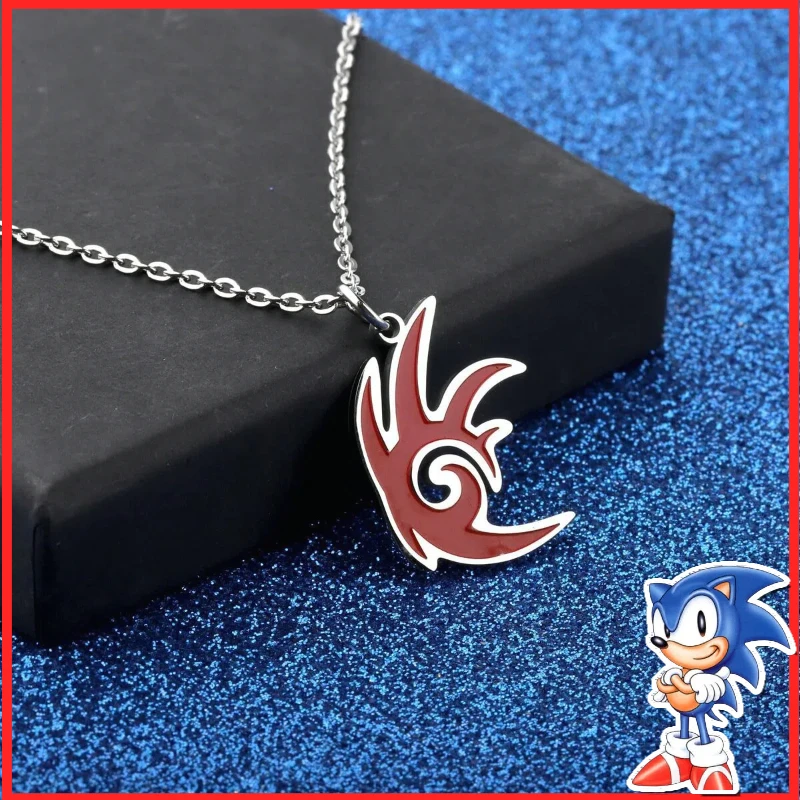 Cartoon Shadow Hedgehog Necklace Sonics Anime Game Figure Collection Symbol Pendants Chains Accessories New Year Gifts For Kid