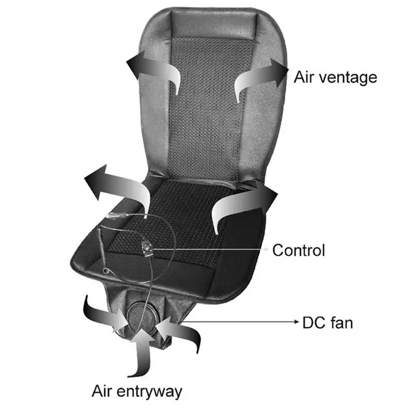 DC12V 24V Car Summer Cool Air Seat Cushion With Fan Fast Blowing  Ventilation Car Seat Cooling Pat