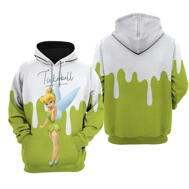 MINISO Boys and Girls Hoodies Tinker Bell Pullover 3D Printed Cartoon Hoodies Fashion Men's Hoodies Disney Men's Clothing