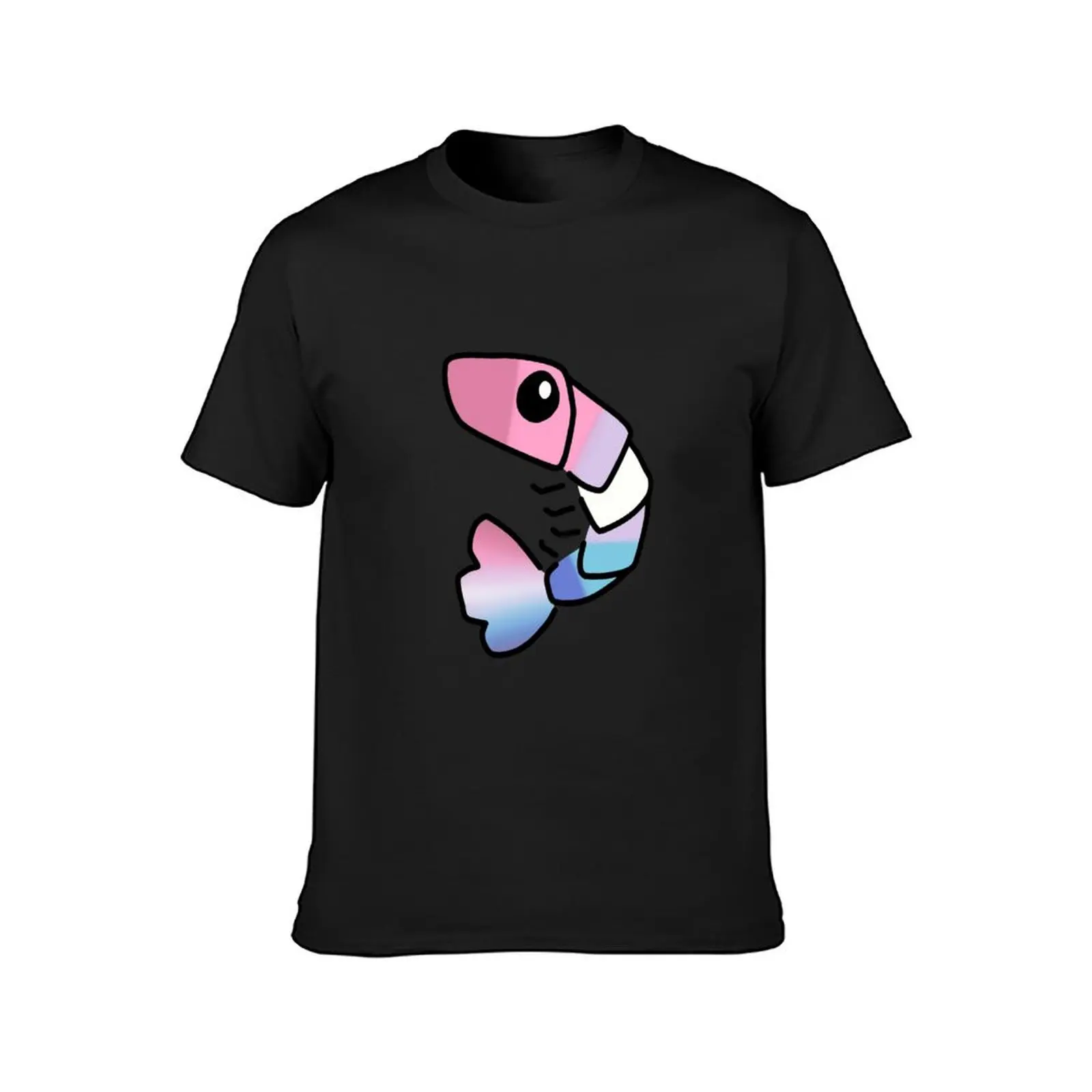 Pride Flag Bigender Shrimp T-Shirt korean fashion sports fans plain summer top mens graphic t-shirts big and tall