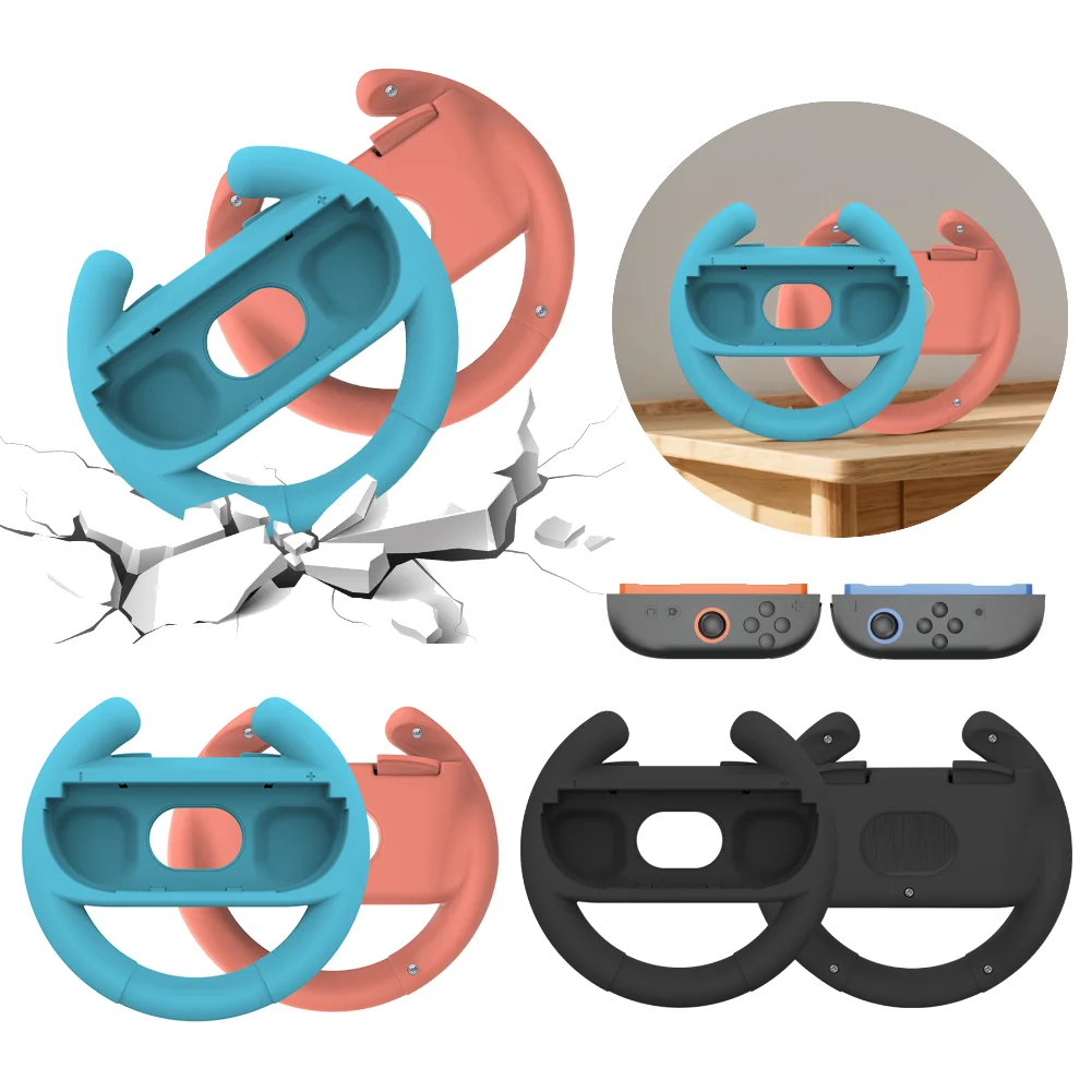 2 قطعة/المجموعة عجلات توجيه السباق لنينتندو للتبديل 2 Joy-con Gamepad اليسار اليمين لعبة عجلة القيادة عجلة لعبة السباق