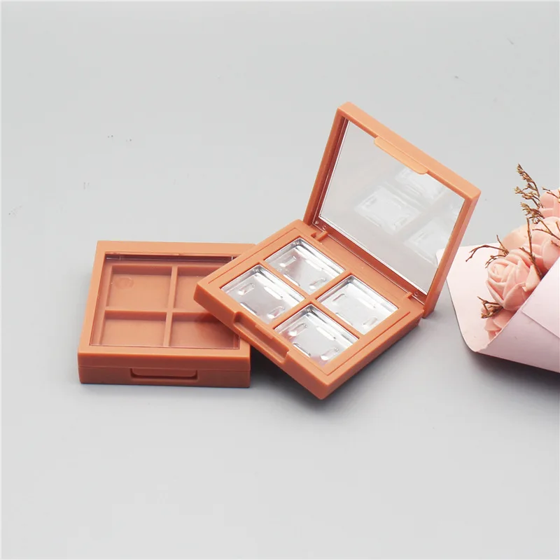 

100pcs 4 Grids Empty Eyeshadow Dish DIY Eyeshadow Palette Eye Makeup Storage Box for Women Girls Beginners