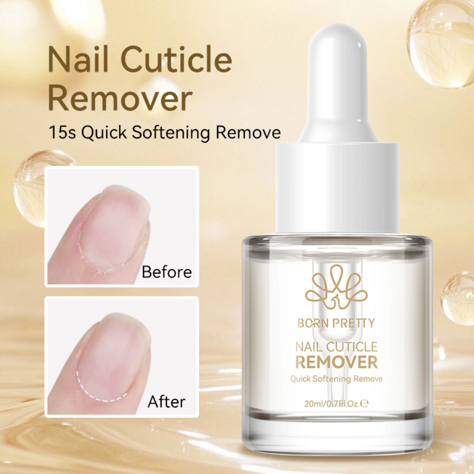 BORN PRETTY – dissolvant de cuticules pour ongles, vernis Gel 15s, adoucisseur rapide, huile régénératrice, traitement de manucure, 20ml