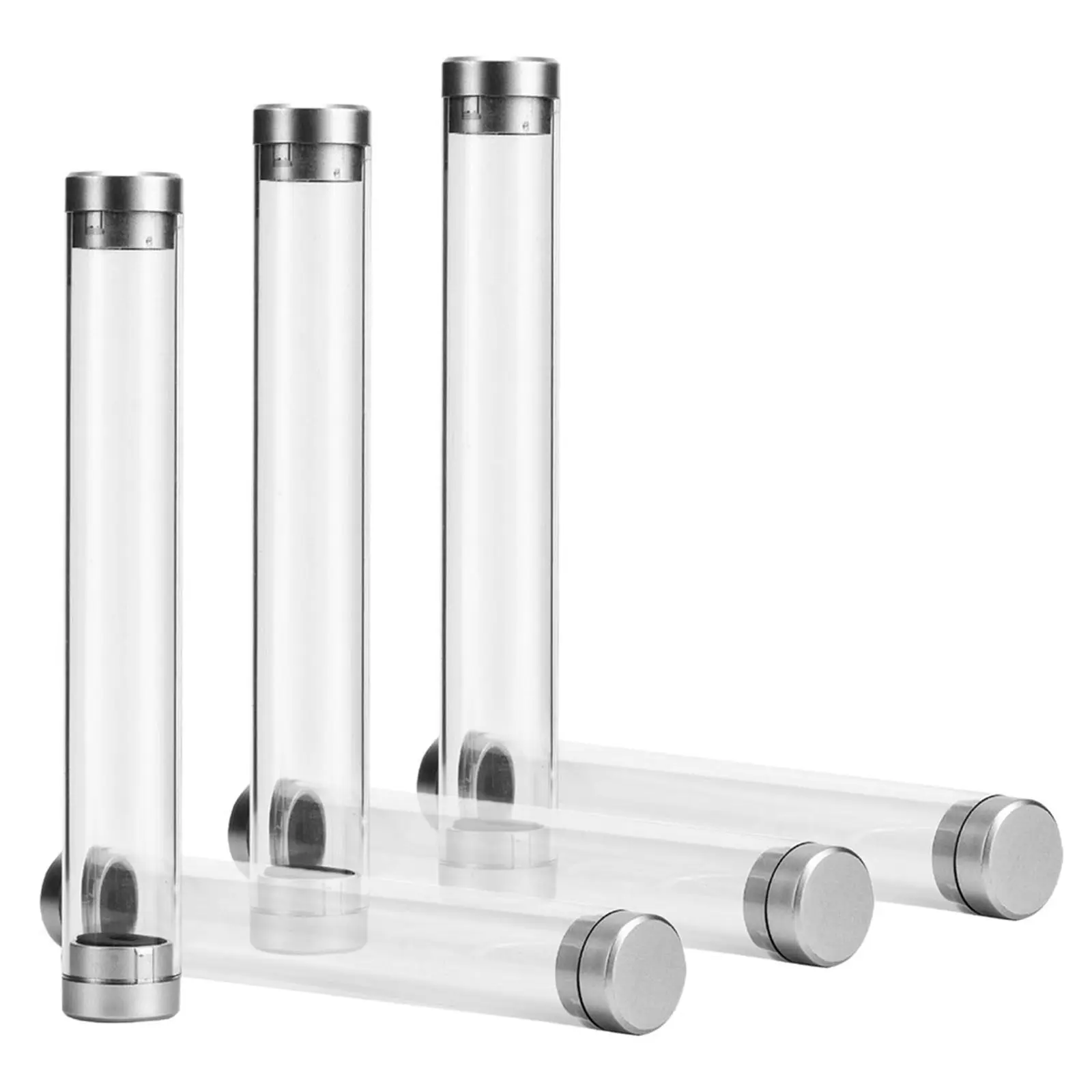 6Pcs Transparent Acrylic Pen Storage Box Clear Pencil Case for Ballpoint Pens Gel Ink Pens Display Gift Packaging Stationery
