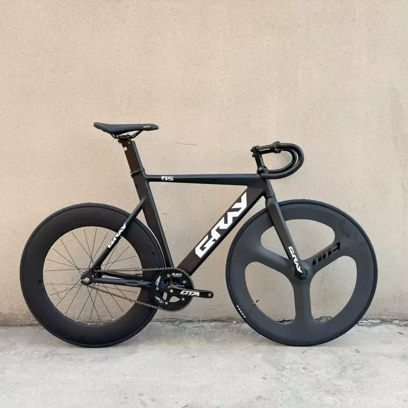 Fixed gear road bike with 6061 aluminum alloy fork and aluminum alloy frame, lightweight single speed, suitable for city