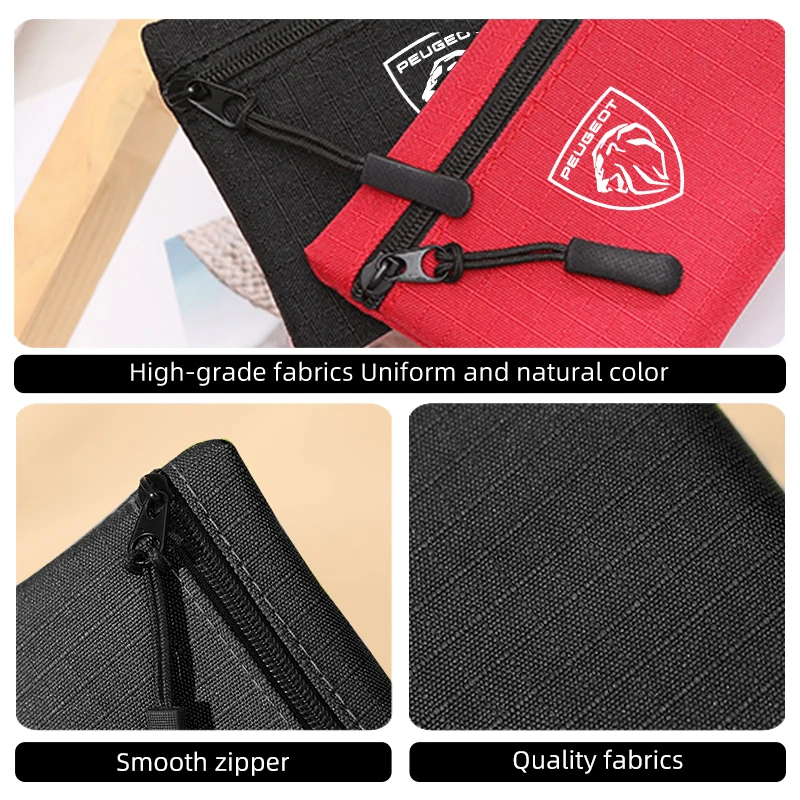 شعار سيارة محفظة نسائية للعملات المعدنية خمر قماش المحفظة الصلبة باليد البريدي بطاقة المحفظة لبيجو 206 307 308 3008 207 208 407 508 2008 #3