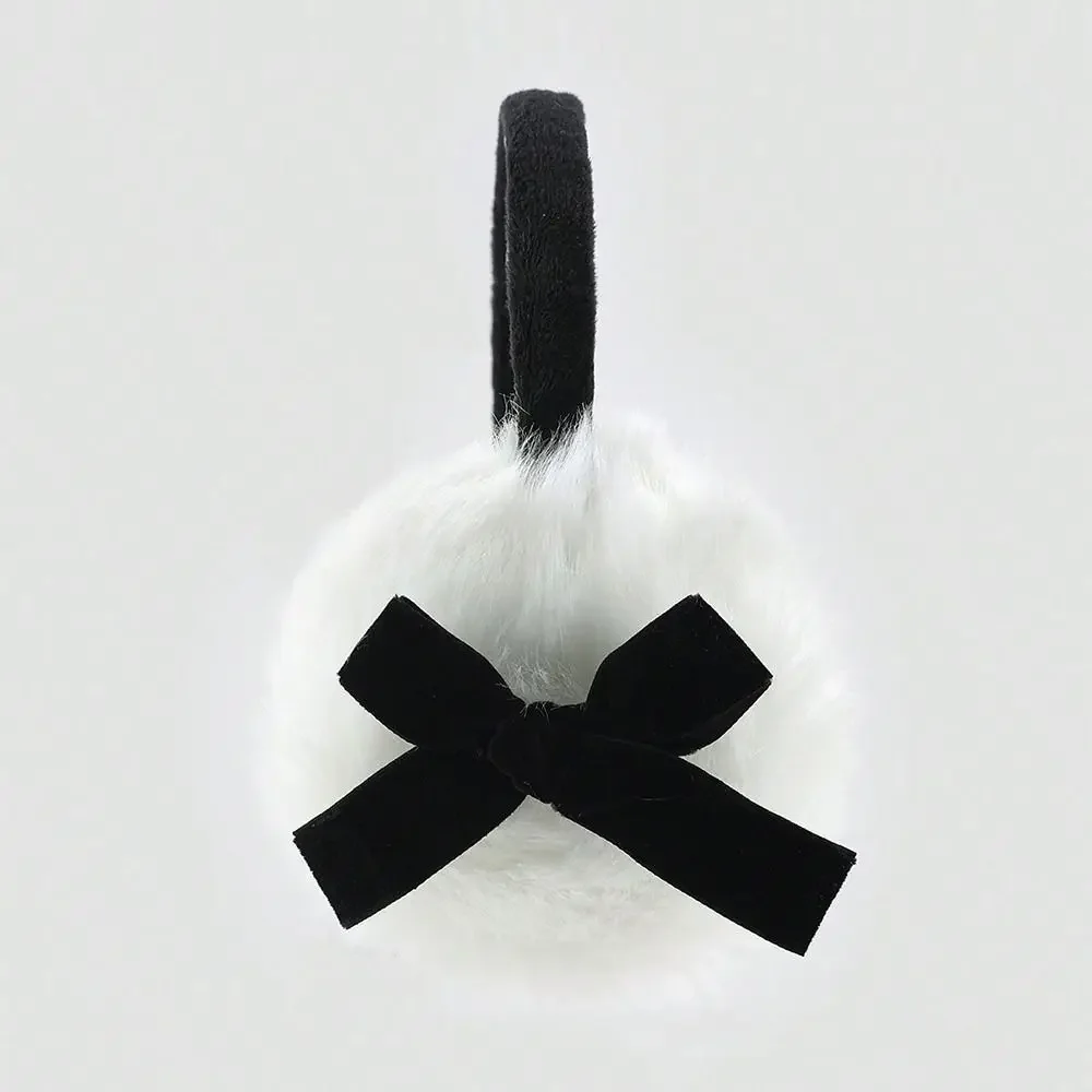 Bonito japonês pele do falso protetores de orelha de pelúcia jk doce macio quente y2k bowknot earmuffs ciclismo engrossar inverno earflap senhora