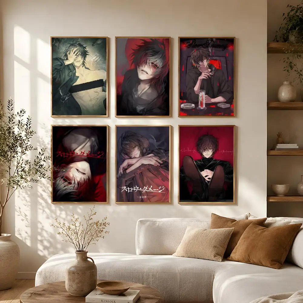 Slow Damage Poster Self-Adhesive HD Mural Wall Decals, Living Room Bedroom Home Decor Gift
