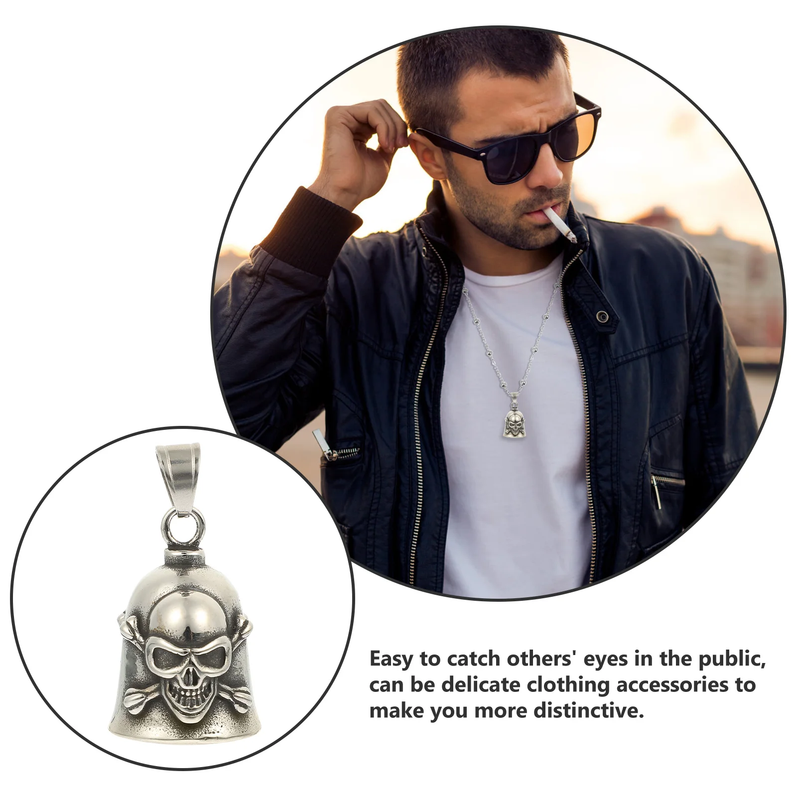 

Vintage Pendant Skull Necklace Mens Home Decoration Necklaces for Punk Style Jewelry