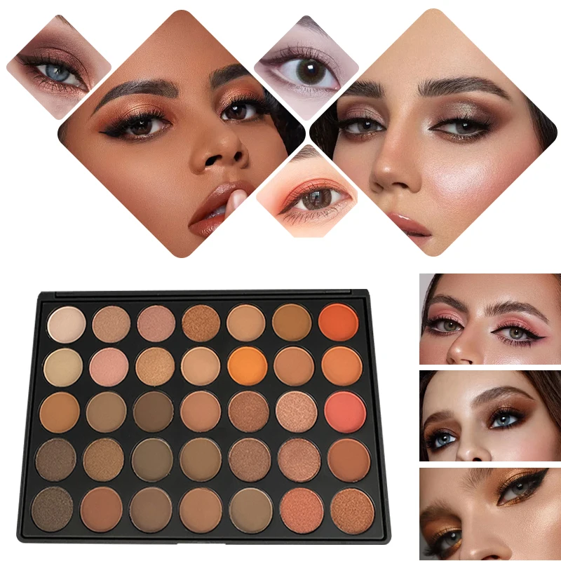 35 Colors Eye Shadow Palette Pearly Matte Earth Color Eyeshadow Pallete Shiny Sequins Eye Pigments Lasting Makeup