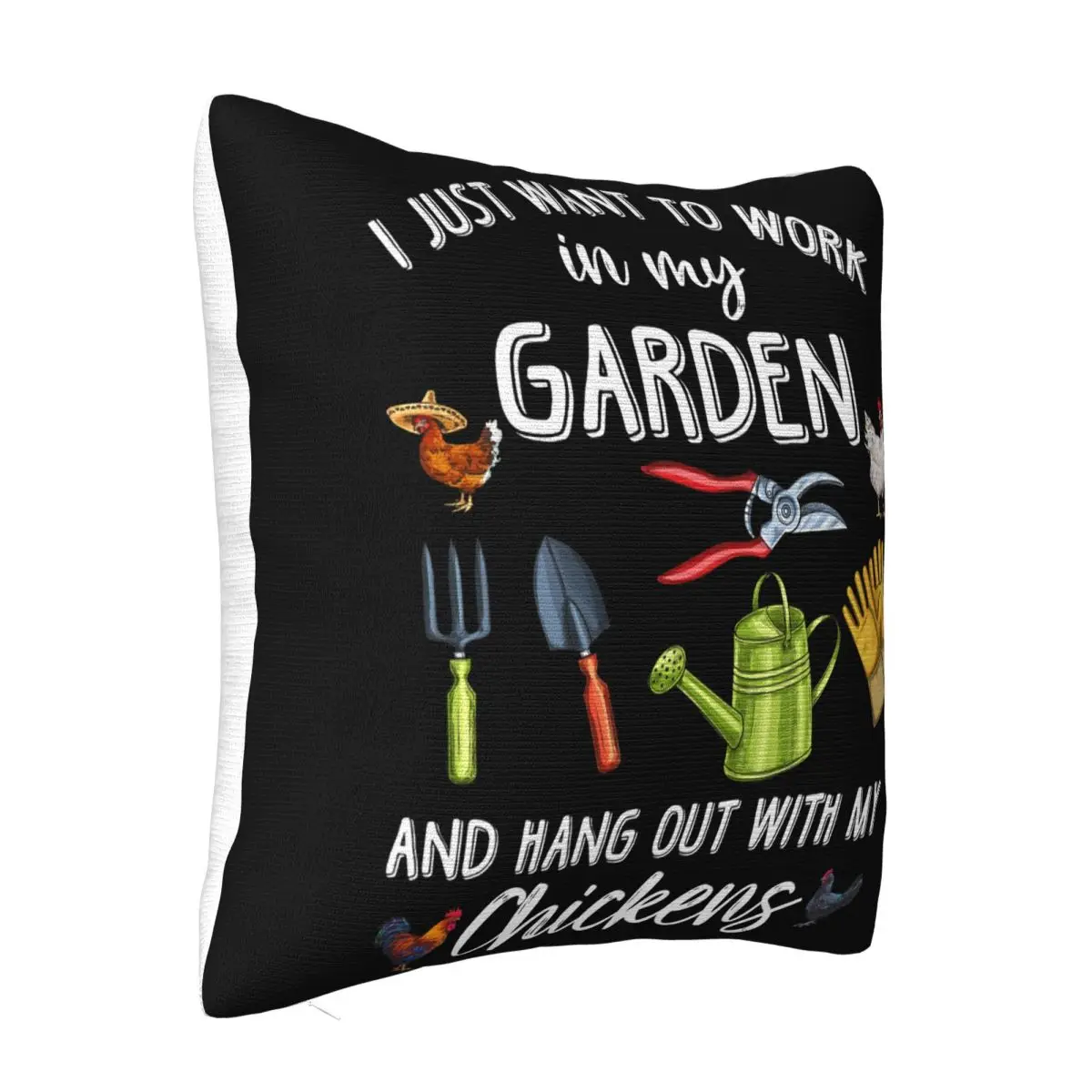 I Just Want To Work In My Garden And Hang Out With My Chickens Funny Hip-Hop Rap Tops Hipster Movie Pillow Case