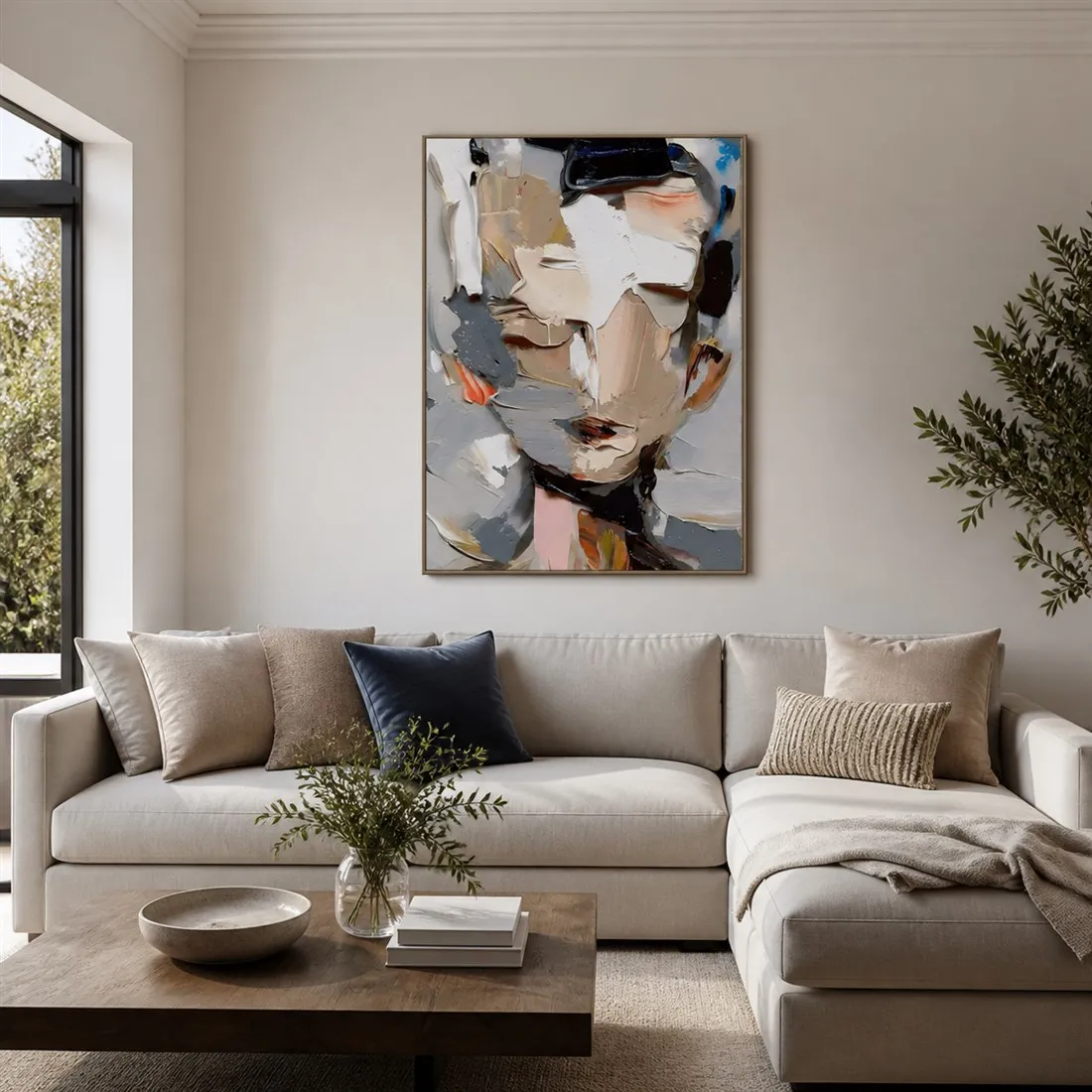 Large Abstract Woman Portrait Painting,anvas Wall Print,High‑Grade Home Decoration Artwork for Bedroom,Living Room,Office
