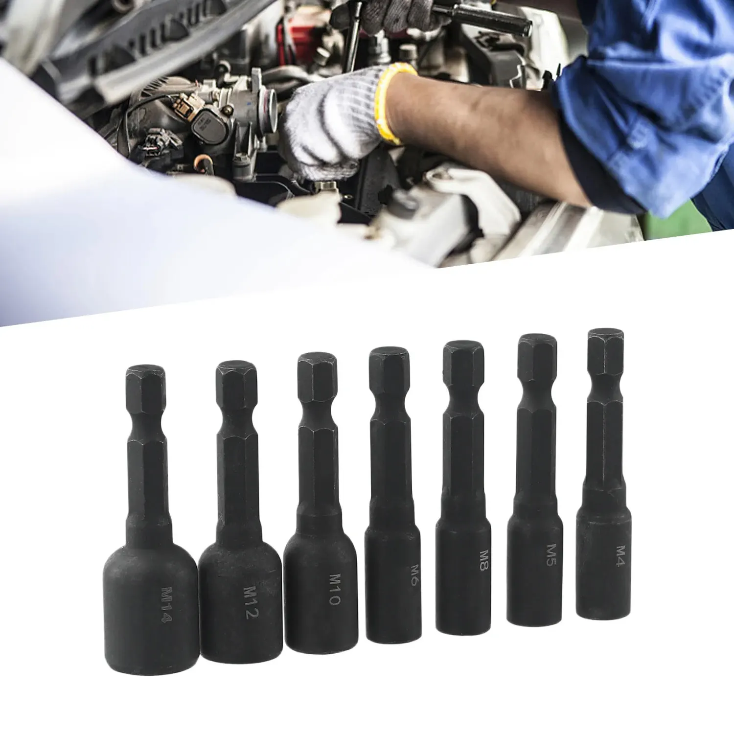 1/8pcs Tap Die Socket Adapter 1/4 '' Hex Shank Machine Screw Metric Plug Threading Tool for Electric Drill M4 M5 M6 M8 M10 M12