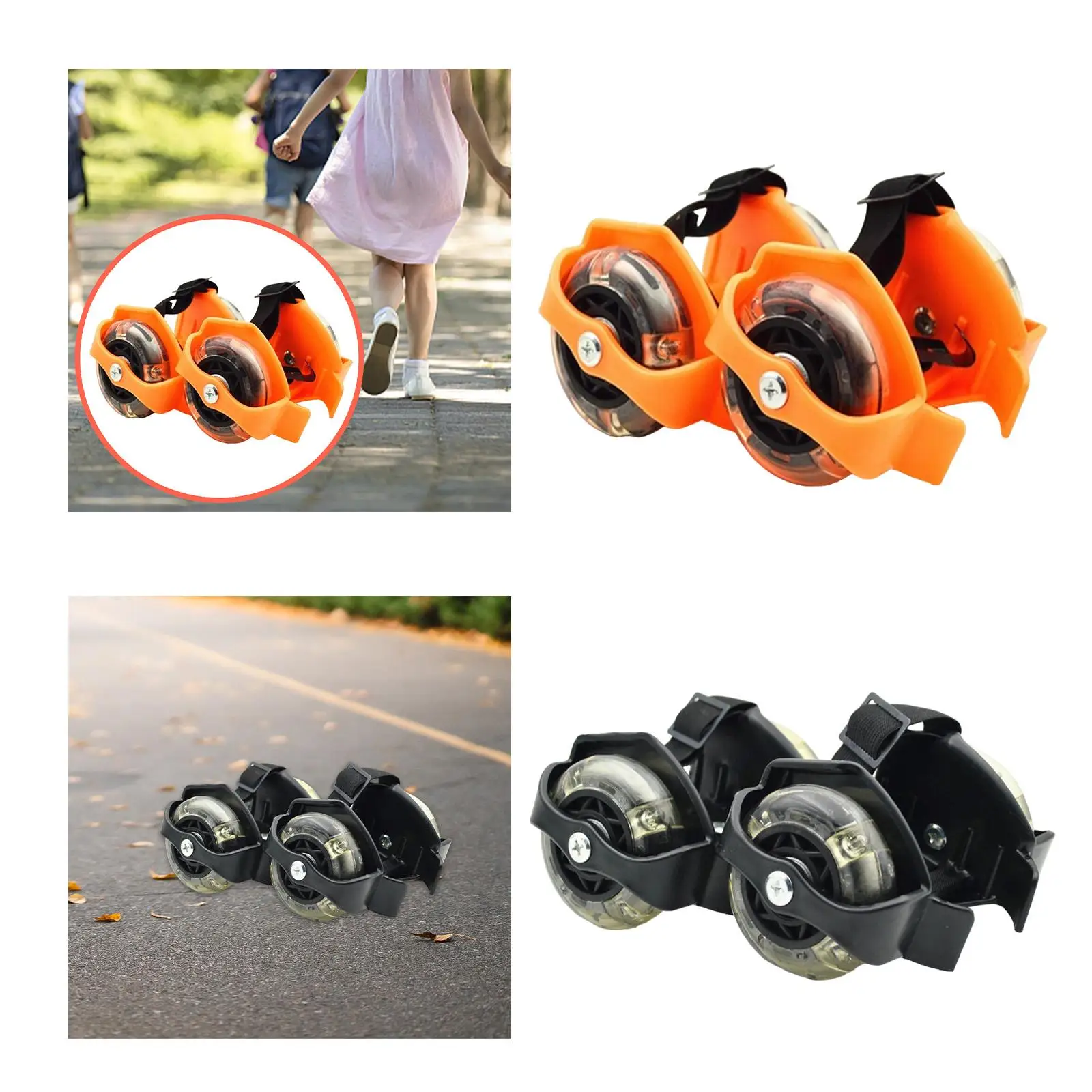 Heel Wheels Glowing Roller Wheels Sturdy Roller Shoes with Lights Roller Skating 1 Size Fits Most Skating Shoes for Kids Girls