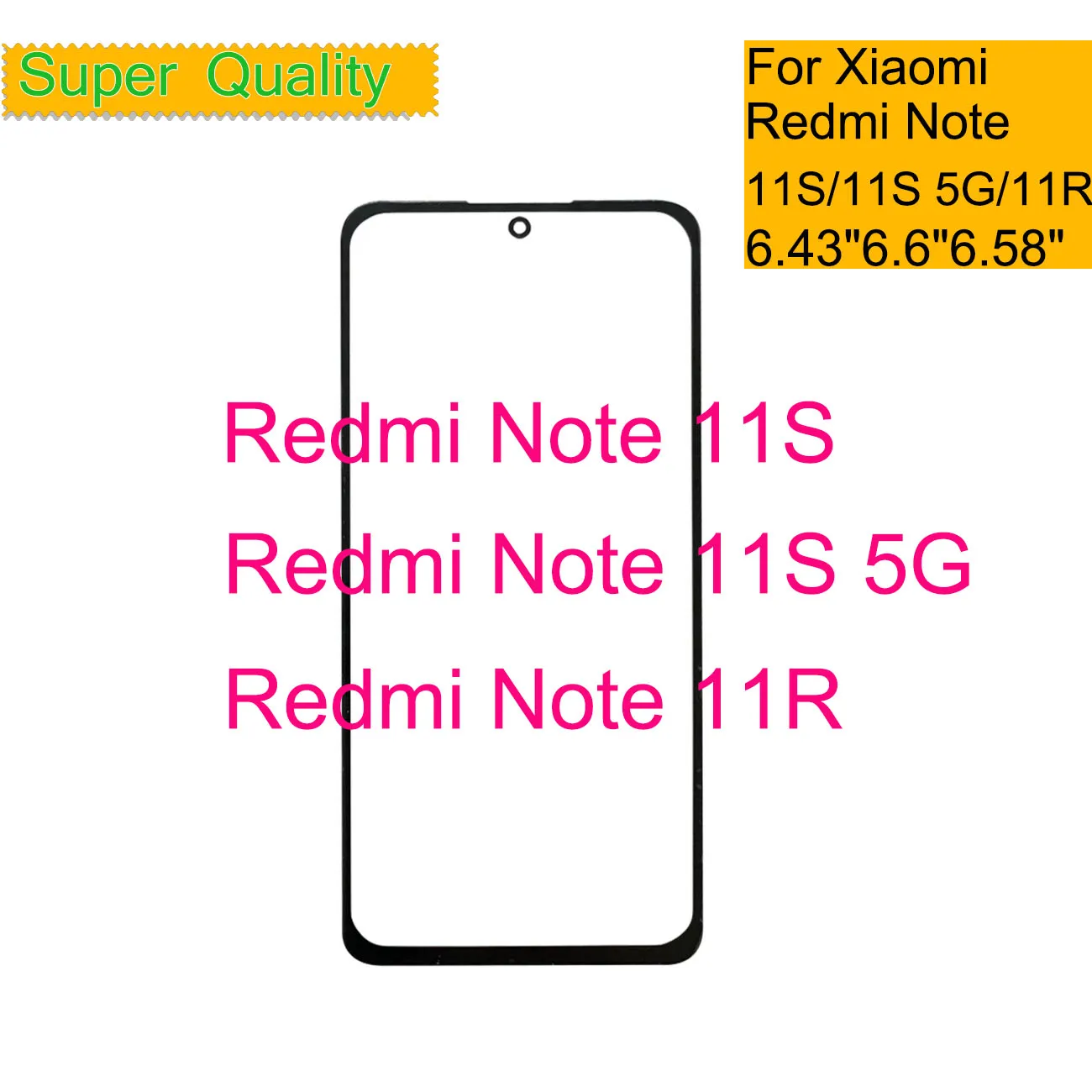 

10Pcs/Lot For Xiaomi Redmi Note 11S 5G Touch Screen Panel Front Outer Glass Lens For Redmi Note 11R LCD Glass Front With OCA