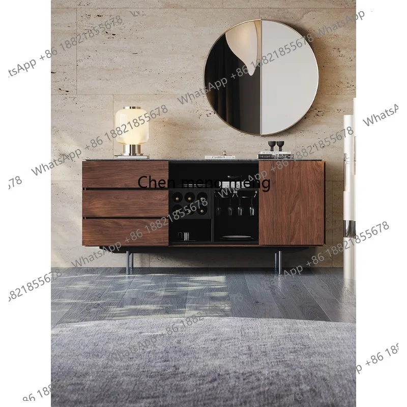 

Edge cabinet Italian minimalist living room multi-functional storage cabinet retro high cabinet